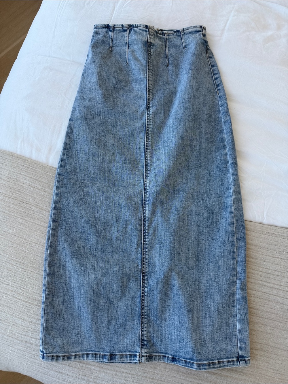 stradivarius Light Blue Denim Midi Skirt Size 2 EUR 34